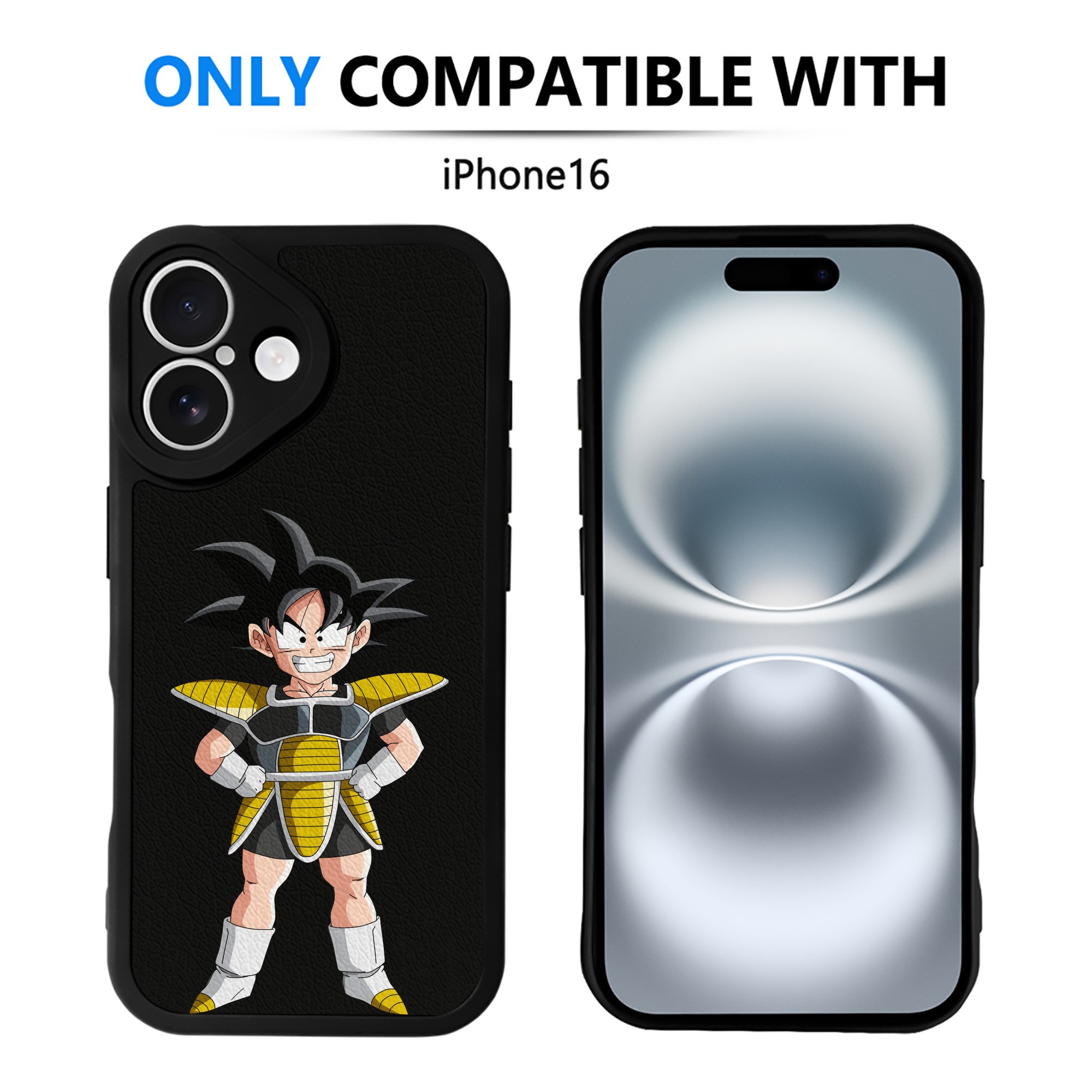 （画像用） ドラゴンボール 孫悟空（そん ごくう）Son Goku カカロット DRAGON BALL Kakarotto 【iPhone 16シリーズ対応】シリコンスマホケース（レザー調） 材質：シリコン
